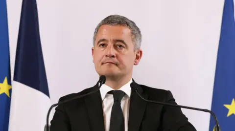 Gérald Darmanin lors de sa conférence de presse