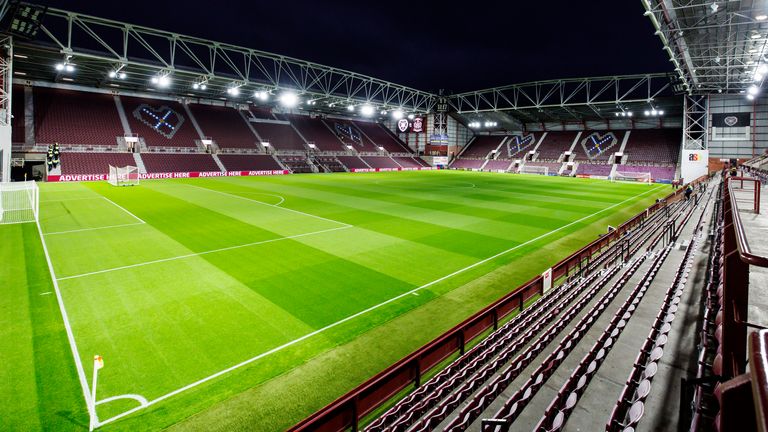 Vue générale du match Hearts contre Kilmarnock à Tynecastle Park