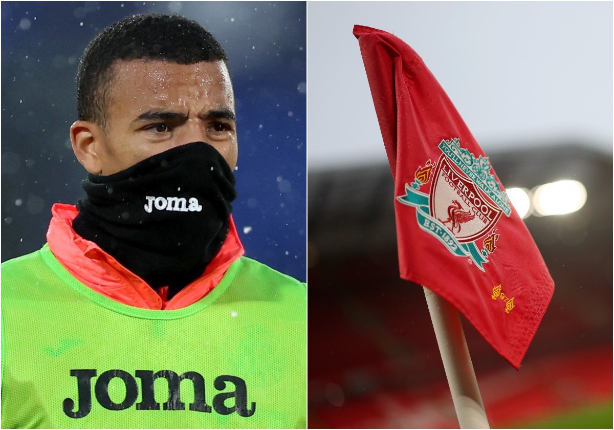 Mason Greenwood et un drapeau de corner de Liverpool FC