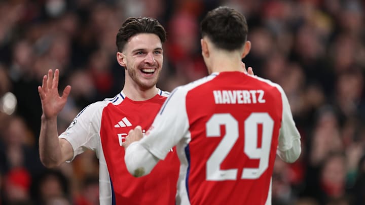 Declan Rice (à gauche) et Kai Havertz étaient tous deux de retour à l'entraînement cette semaine