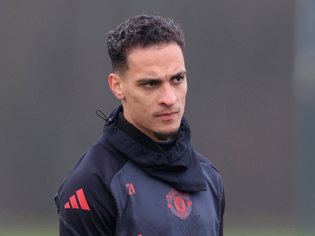 Antony avec Manchester United en janvier 2025