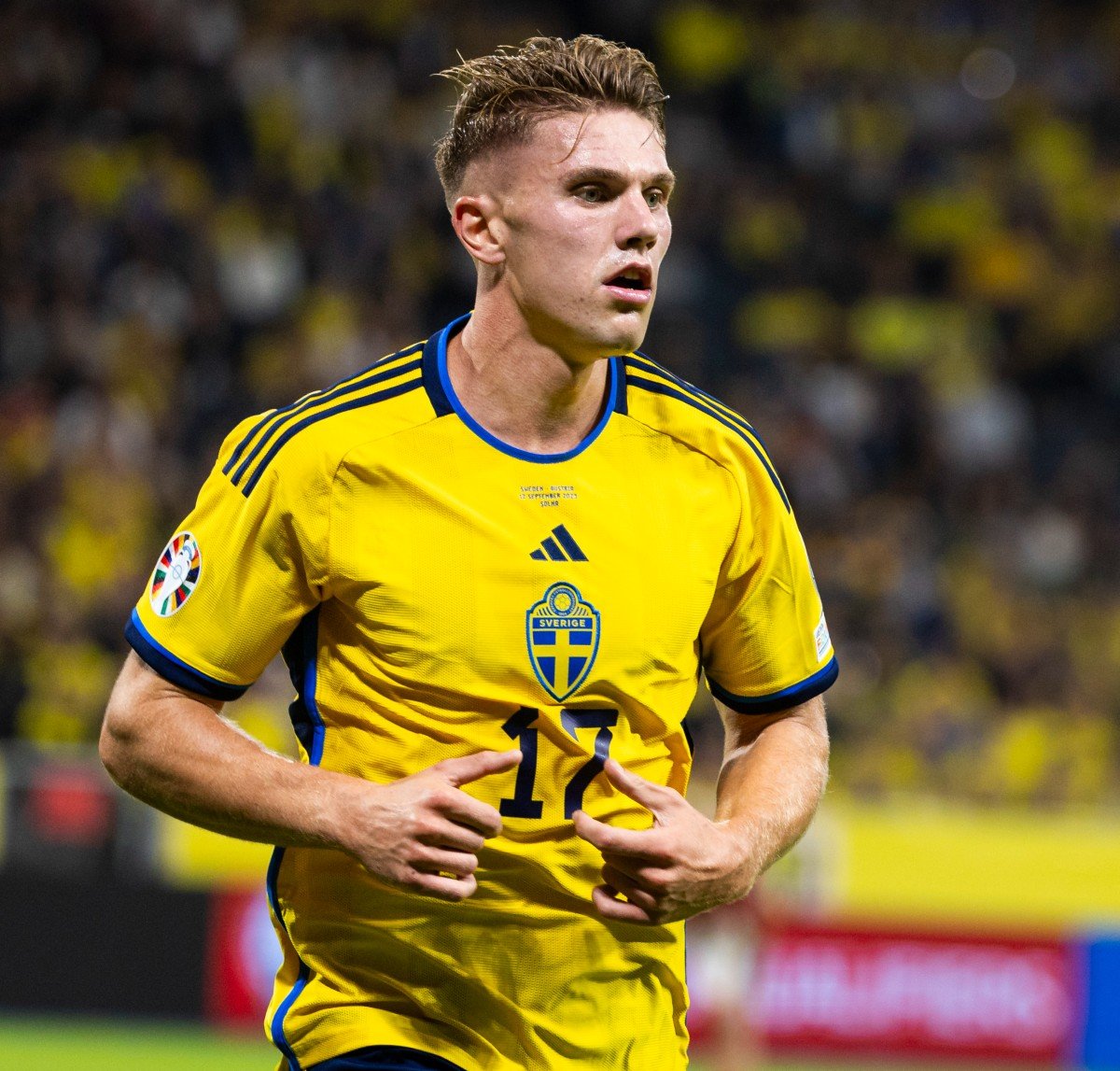 Viktor Gyokeres en action avec l'équipe nationale suédoise