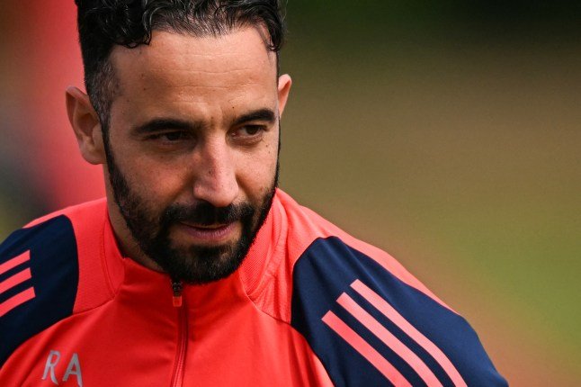 Matheus Cunha lors d'une séance d'entraînement à Manchester United