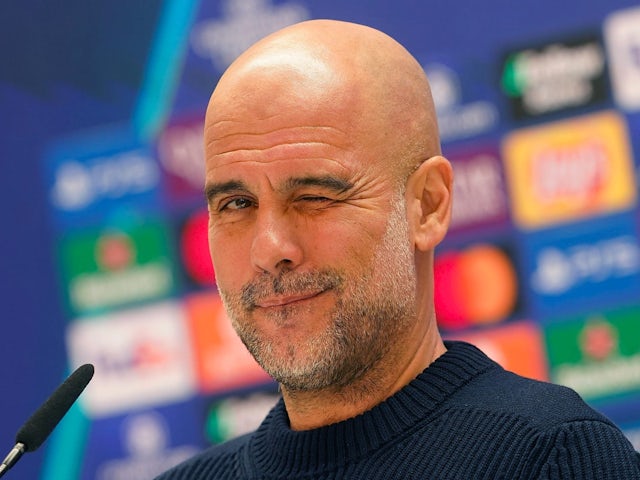 Pep Guardiola lors d'une conférence de presse le 18 février 2025