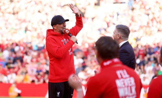 Jurgen Klopp célébrant un titre avec Liverpool