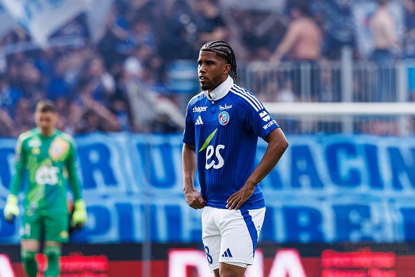 Andrey Santos sous le maillot de Strasbourg en Ligue 1