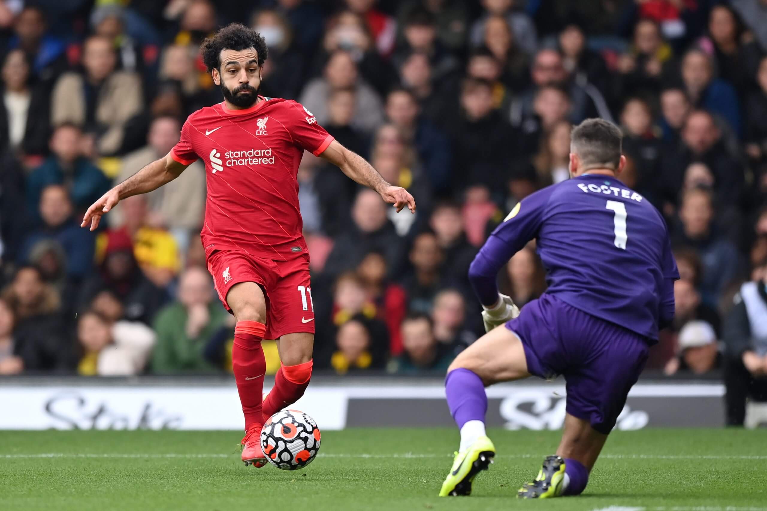 Mohamed Salah concentré avant le match