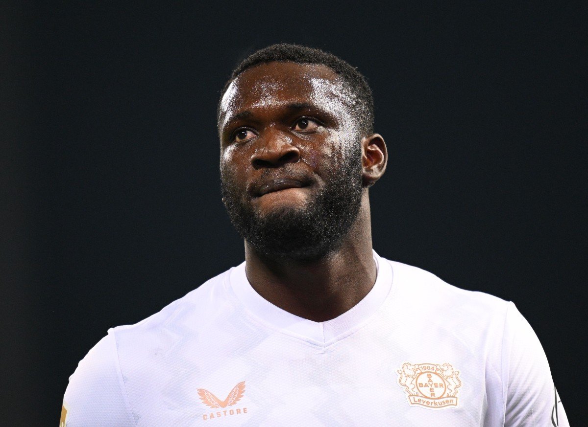 Victor Boniface en action pour Bayer Leverkusen