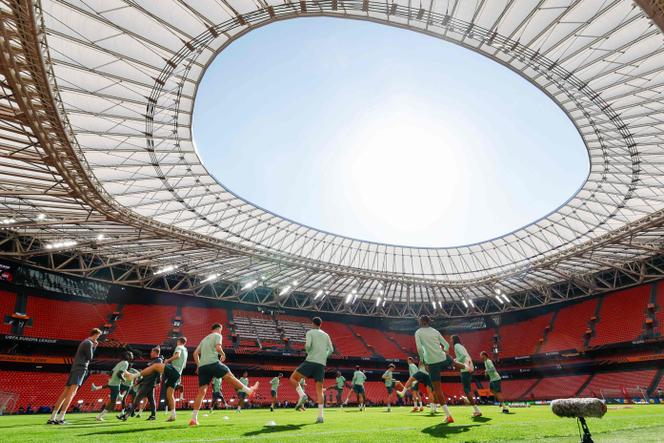 Les joueurs de Tottenham Hotspur à l’entraînement, à Bilbao (Espagne), le 20 mai 2025.