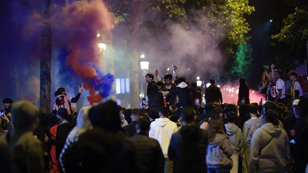 Supporters du PSG lors de la célébration