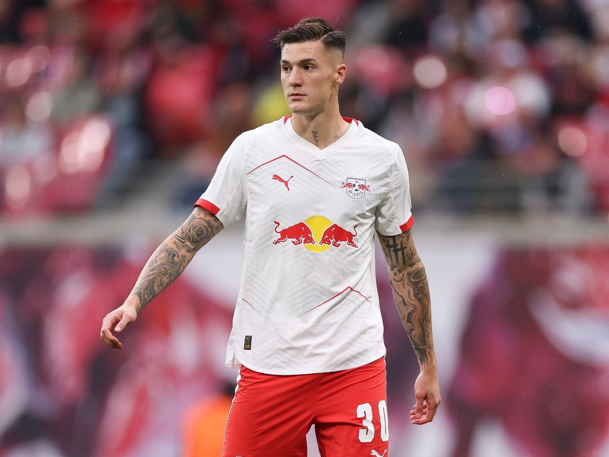 Benjamin Sesko en action pour RB Leipzig