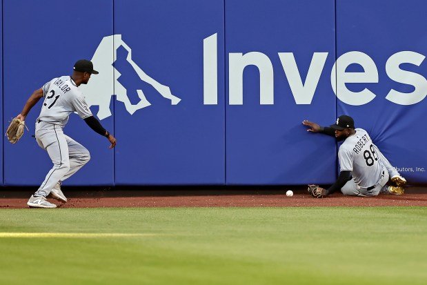 Les joueurs des White Sox et Mets lors du match à New York