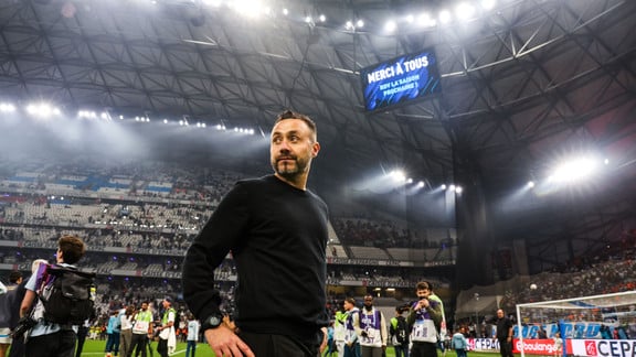 Roberto De Zerbi lors d'une conférence de presse