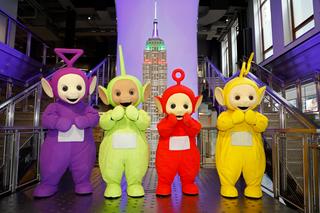 Les Télétubbies à New York, le 26 avril 2022, à l’occasion de leur 25e anniversaire.