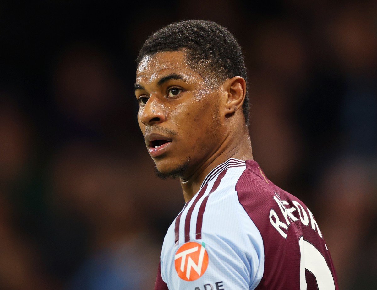 Marcus Rashford en action pour Aston Villa