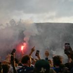 Supporters du PSG rassemblés avant la finale de la Ligue des Champions