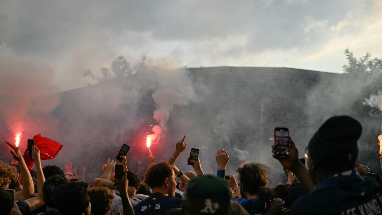 Supporters du PSG rassemblés avant la finale de la Ligue des Champions