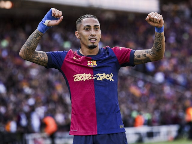 Raphinha lors d'un match avec Barcelone le 11 mai 2025
