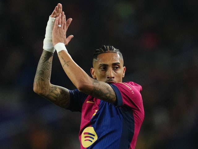 Attaquant de Barcelone Raphinha le 9 avril 2025