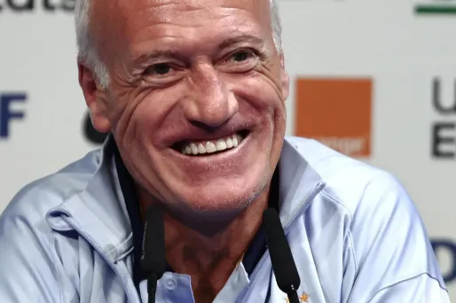 Didier Deschamps lors de la conférence de presse à Stuttgart