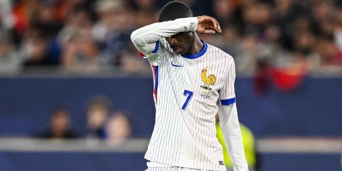Ousmane Dembélé lors d’un match avec l’équipe de France