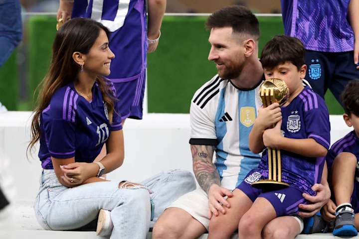 Lionel Messi, Ciro Messi et Antonella Roccuzzo