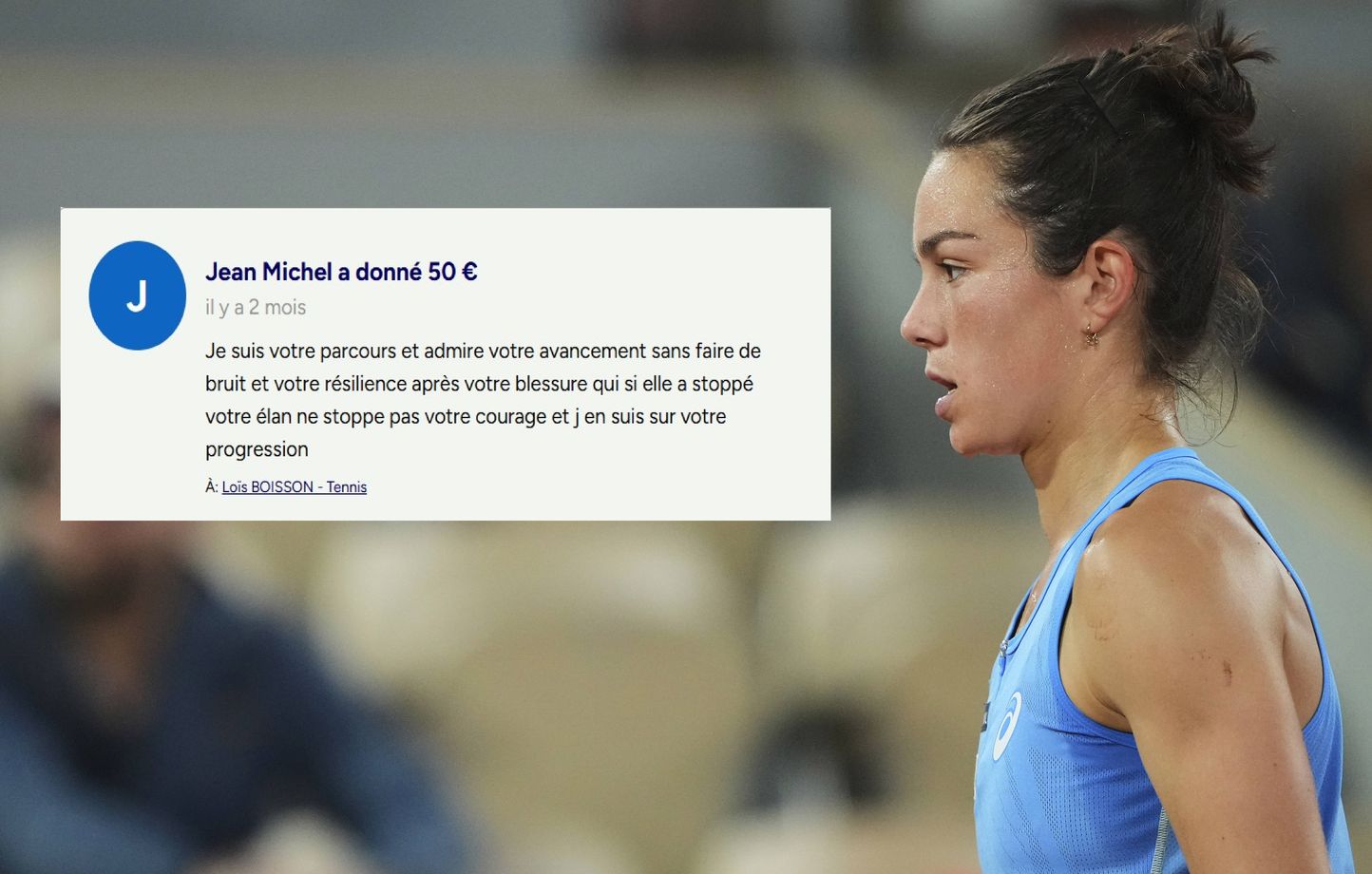 Roland-Garros 2025 : Loïs Boisson, soutien inattendu d’un donateur