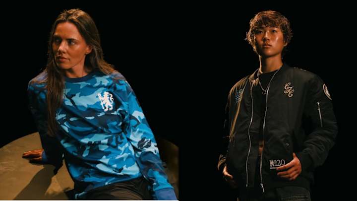 La nouvelle 1906 Royal Blue Crew et le Ted Drake Bomber de Chelsea.