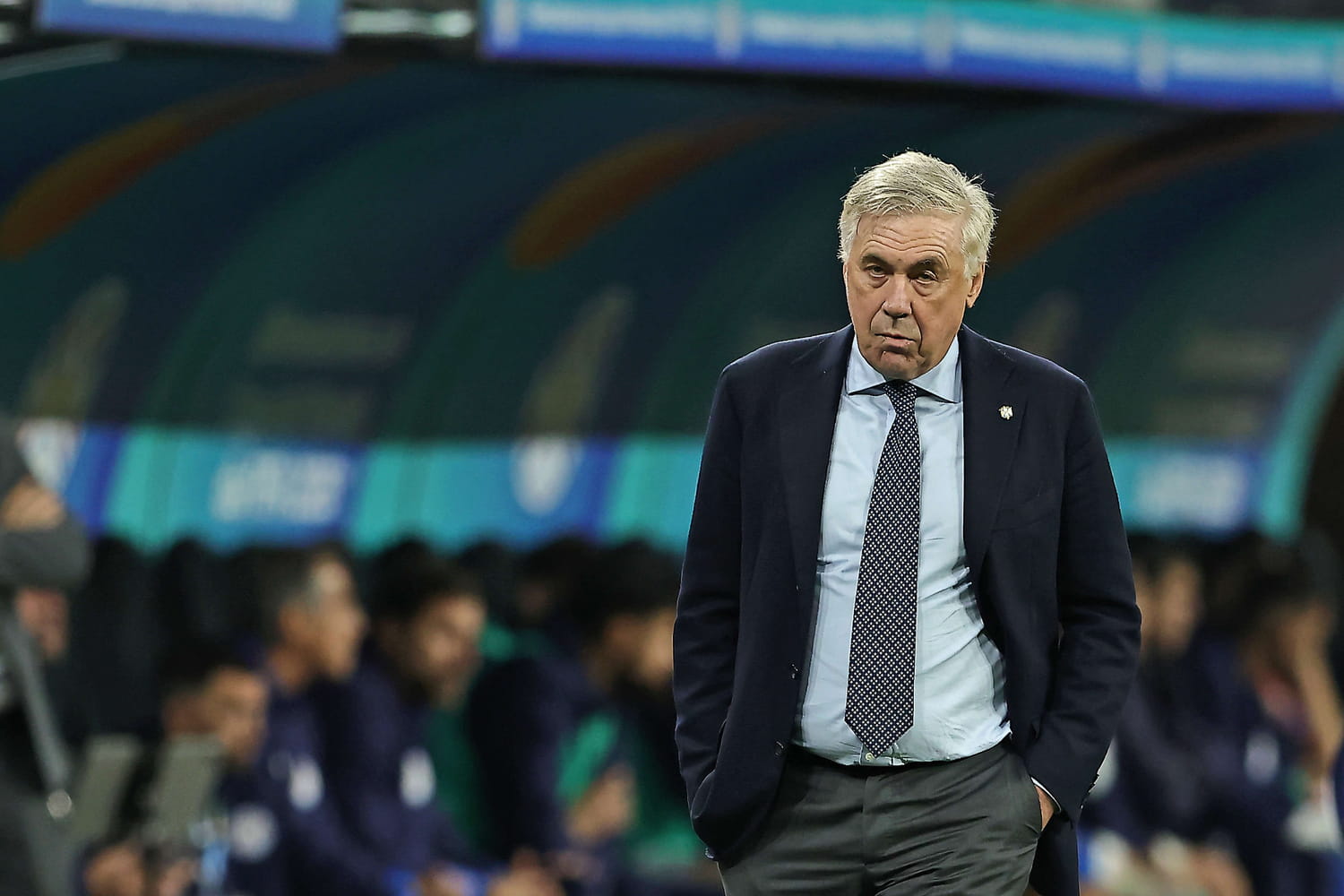 Carlo Ancelotti lors d'une conférence de presse
