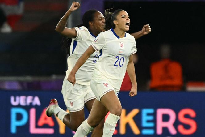 Delphine Cascarino a été déterminante lors de la large victoire des Bleues contre les Pays-Bas, dimanche 13 juillet, à Bâle (Suisse).