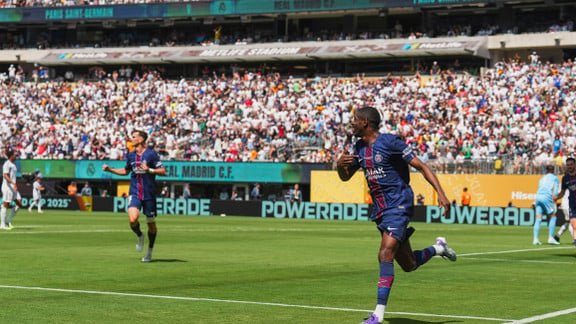 Ousmane Dembélé en action lors d'un match du PSG