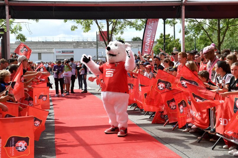 Mascotte de football amusante et attendrissante