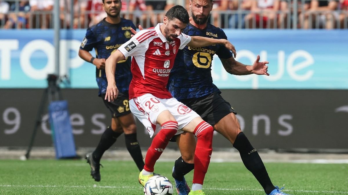 Giroud marque lors de sa première avec Lille face à Brest