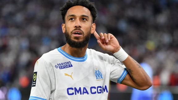 Pierre-Emerick Aubameyang lors d’un match avec l’OM