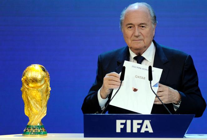 Sepp Blatter, président de la FIFA, lors de l’annonce officielle du Qatar comme pays hôte de la Coupe du Monde 2022 à Zurich le 2 décembre 2010
