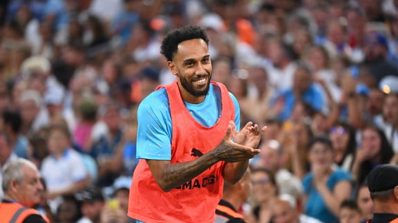 Pierre-Emerick Aubameyang lors de son retour à l'OM