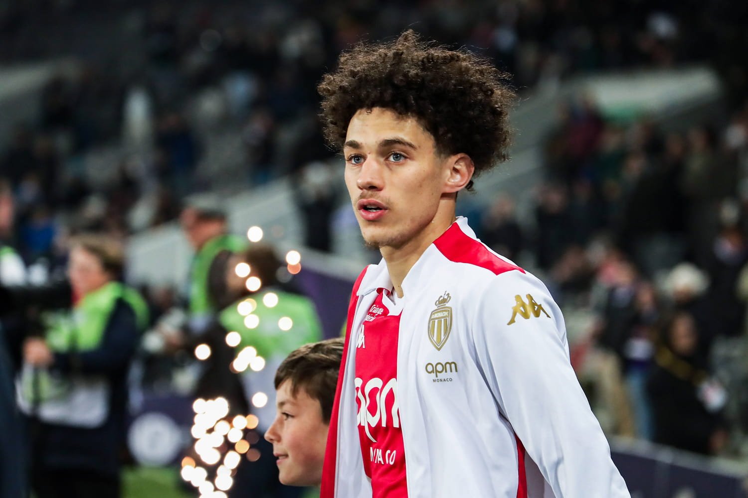 Maghnes Akliouche lors d'un match à Monaco