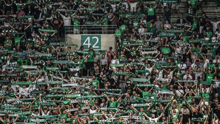 Supporters de l'ASSE dans le stade Geoffroy-Guichard, Saint-Etienne