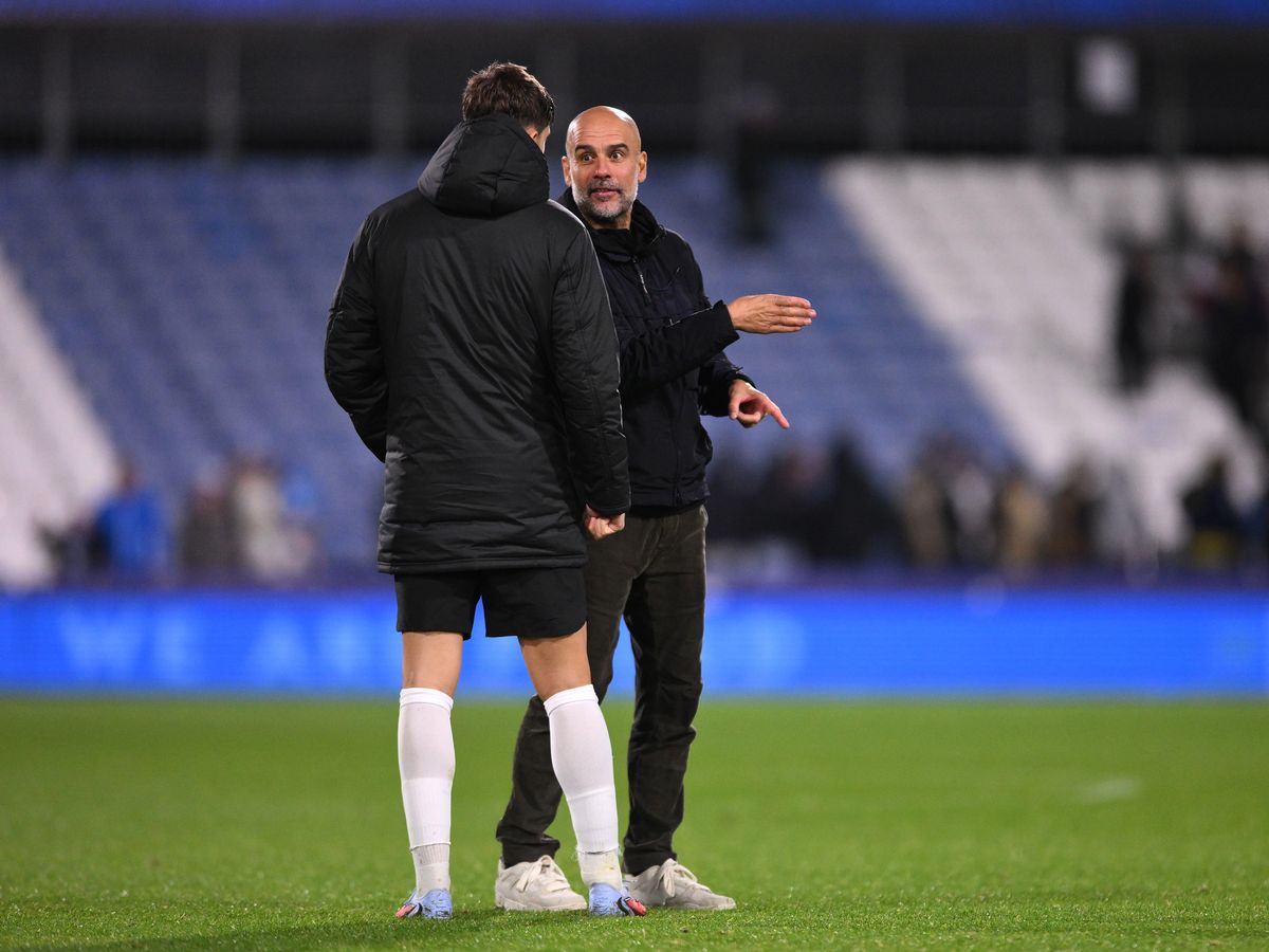 Pep Guardiola encourage Nico Gonzalez lors de la victoire de Manchester City
