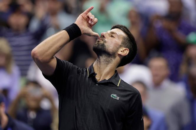 La danse de Novak Djokovic après sa victoire contre Taylor Fritz, en quarts de finale de l’US Open, à New York