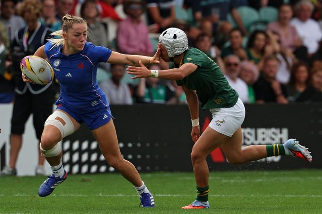 L’ailière française Joanna Grisez lors du match de la Coupe du monde féminine de rugby face à l’Afrique du Sud, le 7 septembre 2025 à Northampton (Royaume-Uni).