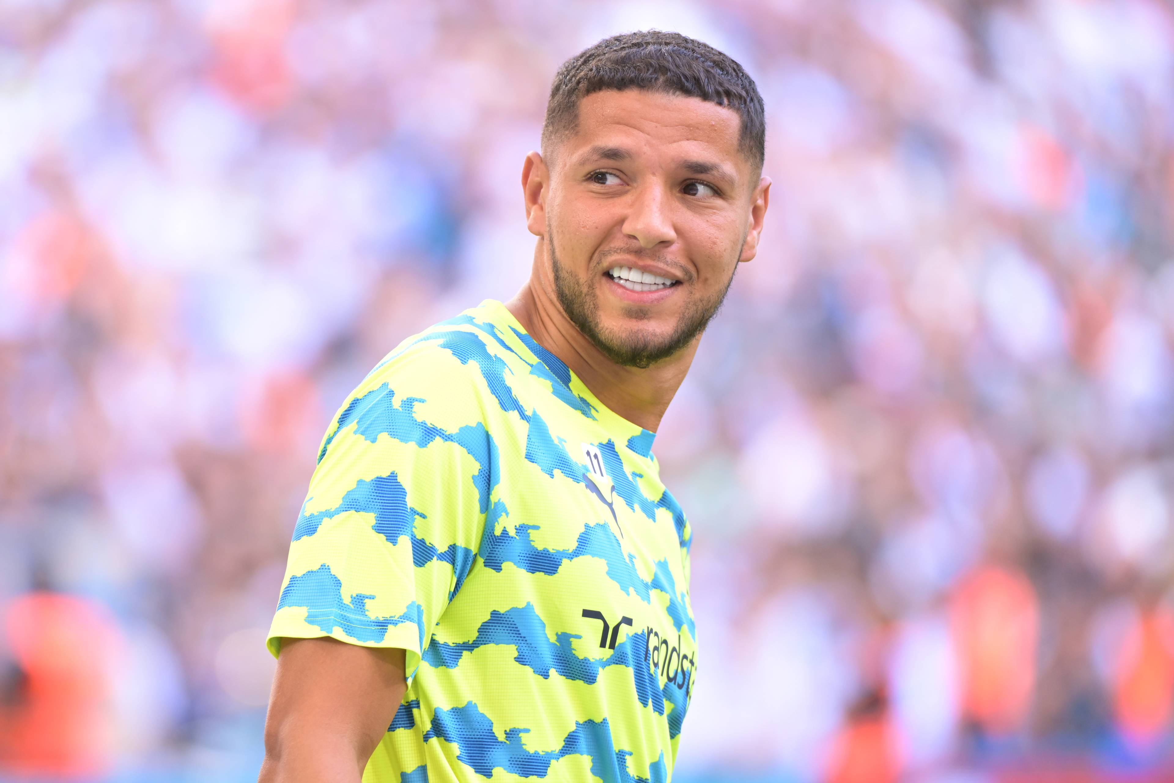 Amine Harit lors du match amical OM - Aston Villa