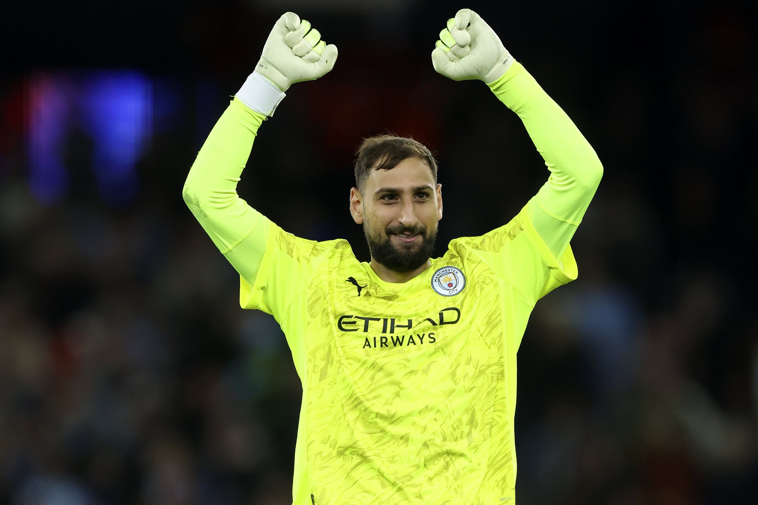 Gianluigi Donnarumma lors de son arrivée à Manchester City