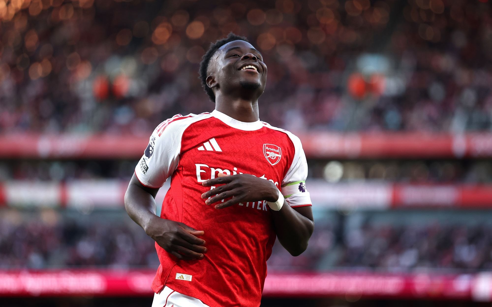 Bukayo Saka en action pour Arsenal