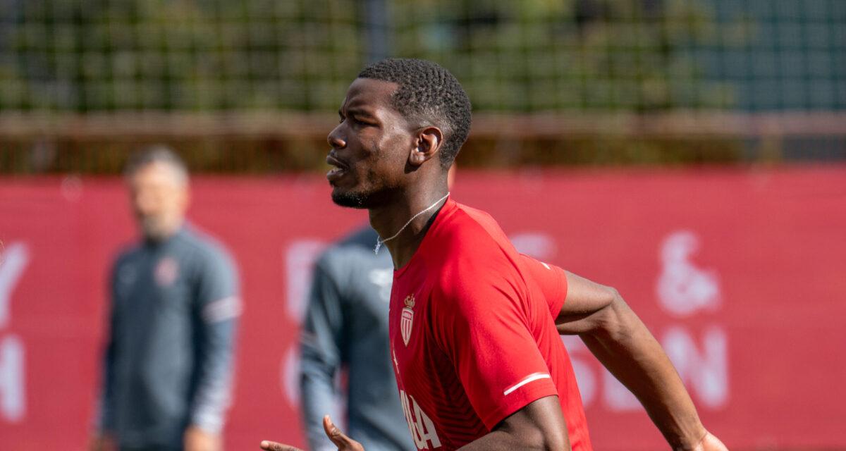 Pogba balle au pied lors d’un entraînement avec Monaco