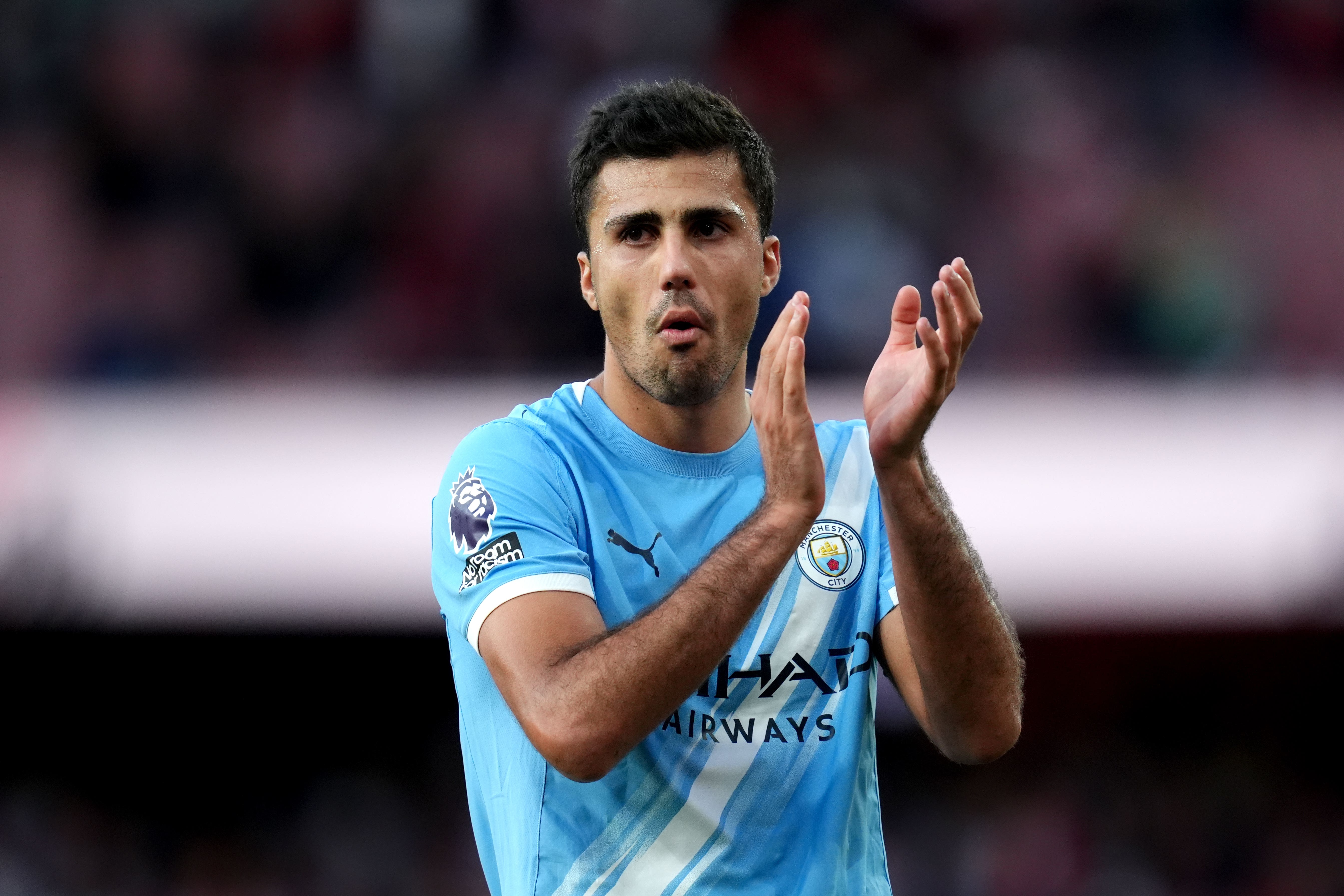 Rodri lors du déplacement à Monaco pour la Ligue des champions