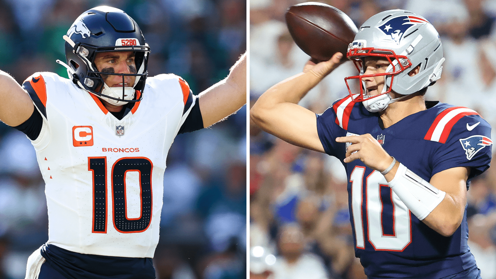 Bo Nix et Drake Maye en action