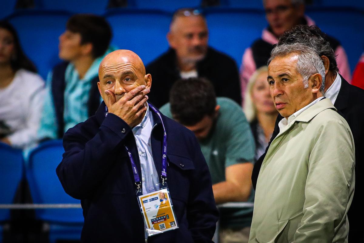 Laurent Travers et Philippe Tayeb, le 5 octobre lors de Bayonne-Toulouse (40-26)