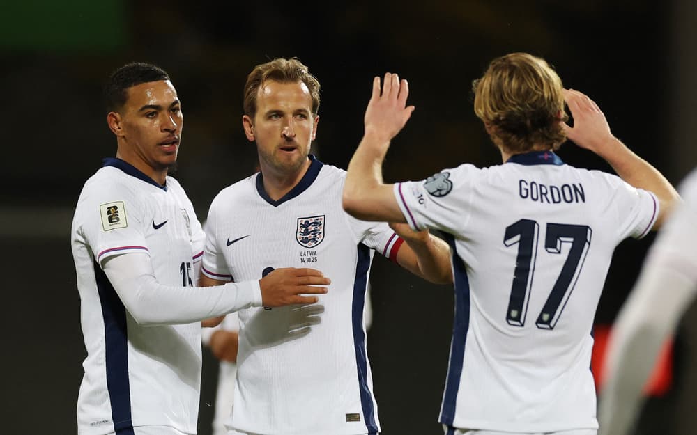 Harry Kane et l'équipe d'Angleterre célébrant