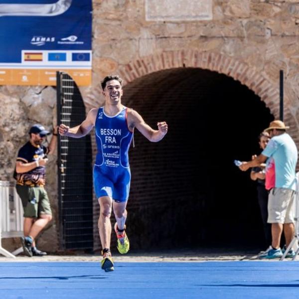 Achille Besson lors des Mondiaux juniors 2024 en Espagne